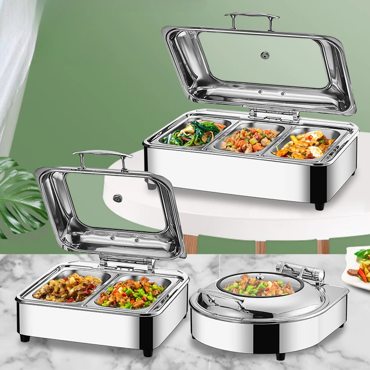 Luxury buffet stove, thickened stainless steel holding stove, electric heating, hotel canteen, breakfast soup pot