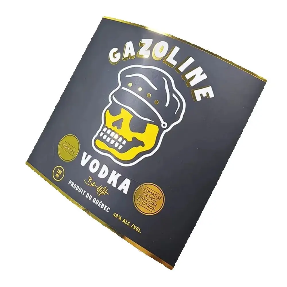 Vodka Wine Adhesive Labels | Custom Logo Stickers | Waterproof Foil Stamping | Whisky Packaging Labels