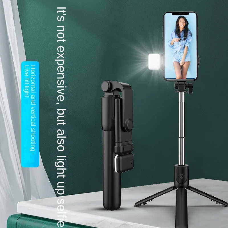 Treppiede per Selfie Stick 4 In 1 con telecomando Wireless Mini bastone per Selfie estensibile supporto per telefono con rotazione a 360 ° supporto per cellulare