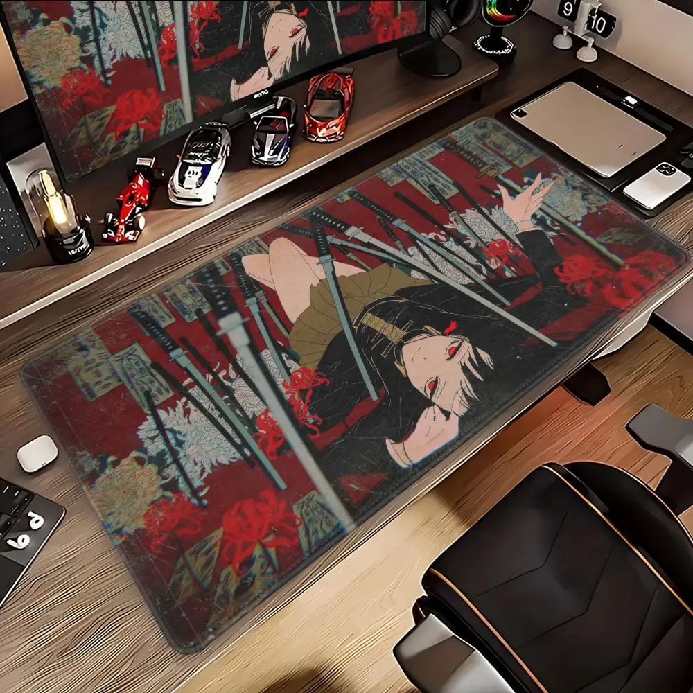 

China's hot-selling mouse pad Red-eyed girl Animation Beautiful XXL Game Exclusive MousePads PC Computer pad Non-slip Decor