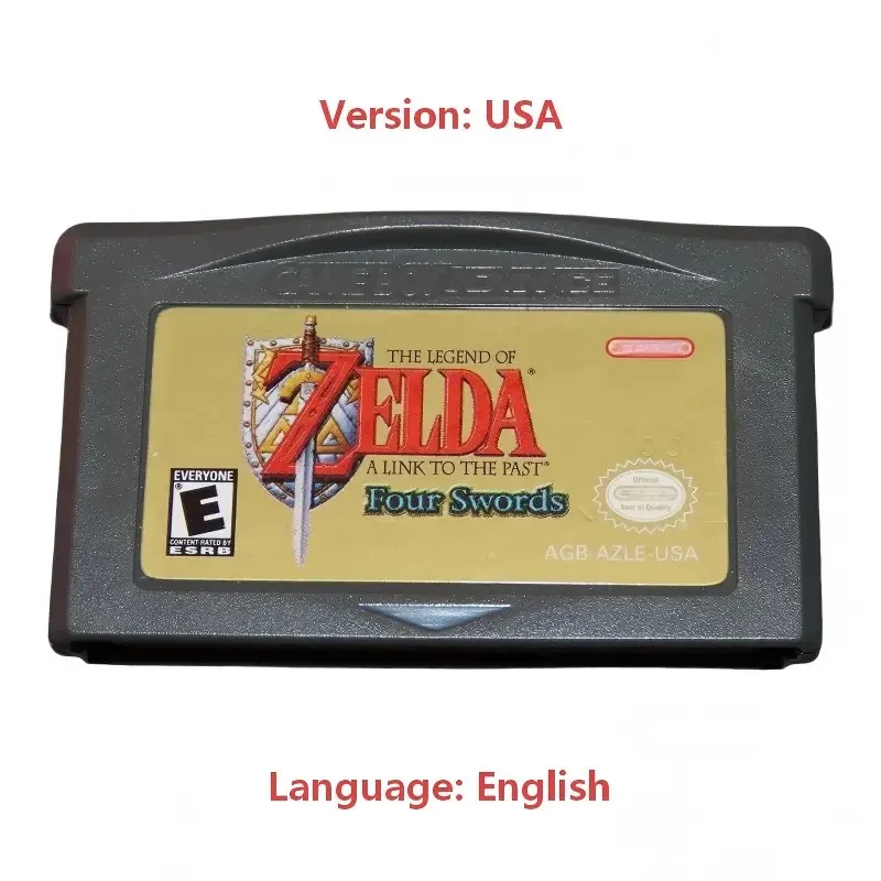 Игровой картридж The Legend of Zelda для GBA, американская версия на английском языке, A Link to the Past, Four Swords, The Minish Cap, 2 версии на выбор.