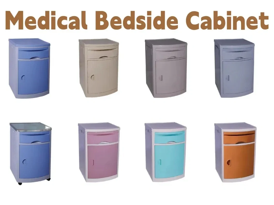 THR-CB404 Cheap Price Hospital ABS Plastic Bedside Cabinets With 4 Wheels