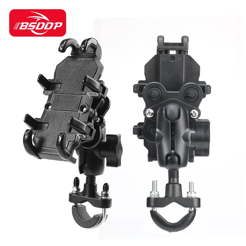 Universal Motorcycle Bike Mobile Phone Holder Aluminum Bicycle Riding Navigation Bracket GPS Shockproof Handlebar Holder image 4