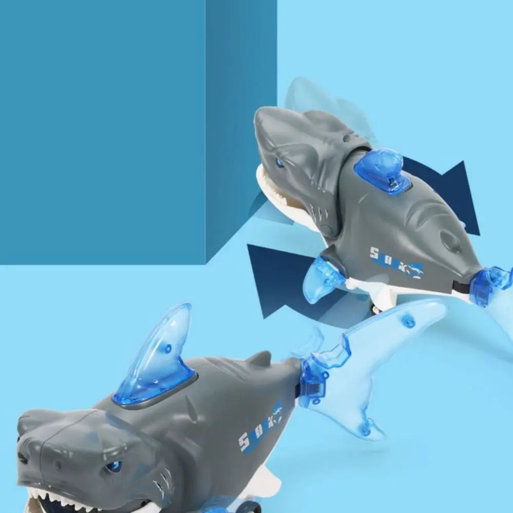 Plastic Swinging Shark Light with Sound Crawling Interactive Shark Simulation Swinging Swaying Fish Toys Desktop Ornament
