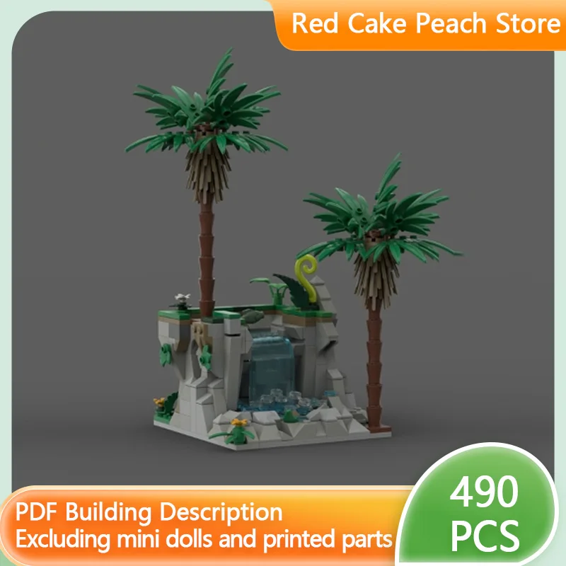 

Модель городской улицы MOC, конструктор из строительных блоков, сцена с лесным водопадом, модульная технология, детские праздничные подарки, игрушки для сборки, набор