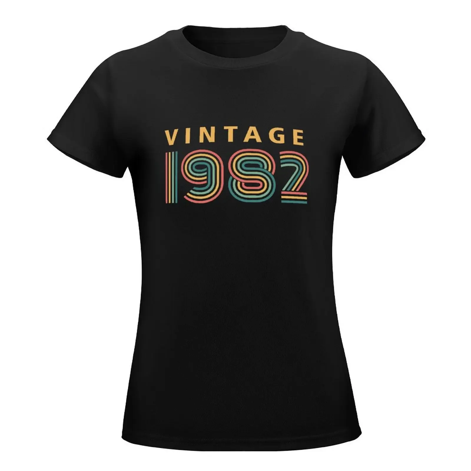 vintage 1982 T-Shirt customs design your own Blouse sports fans t-shirts for Women cotton
