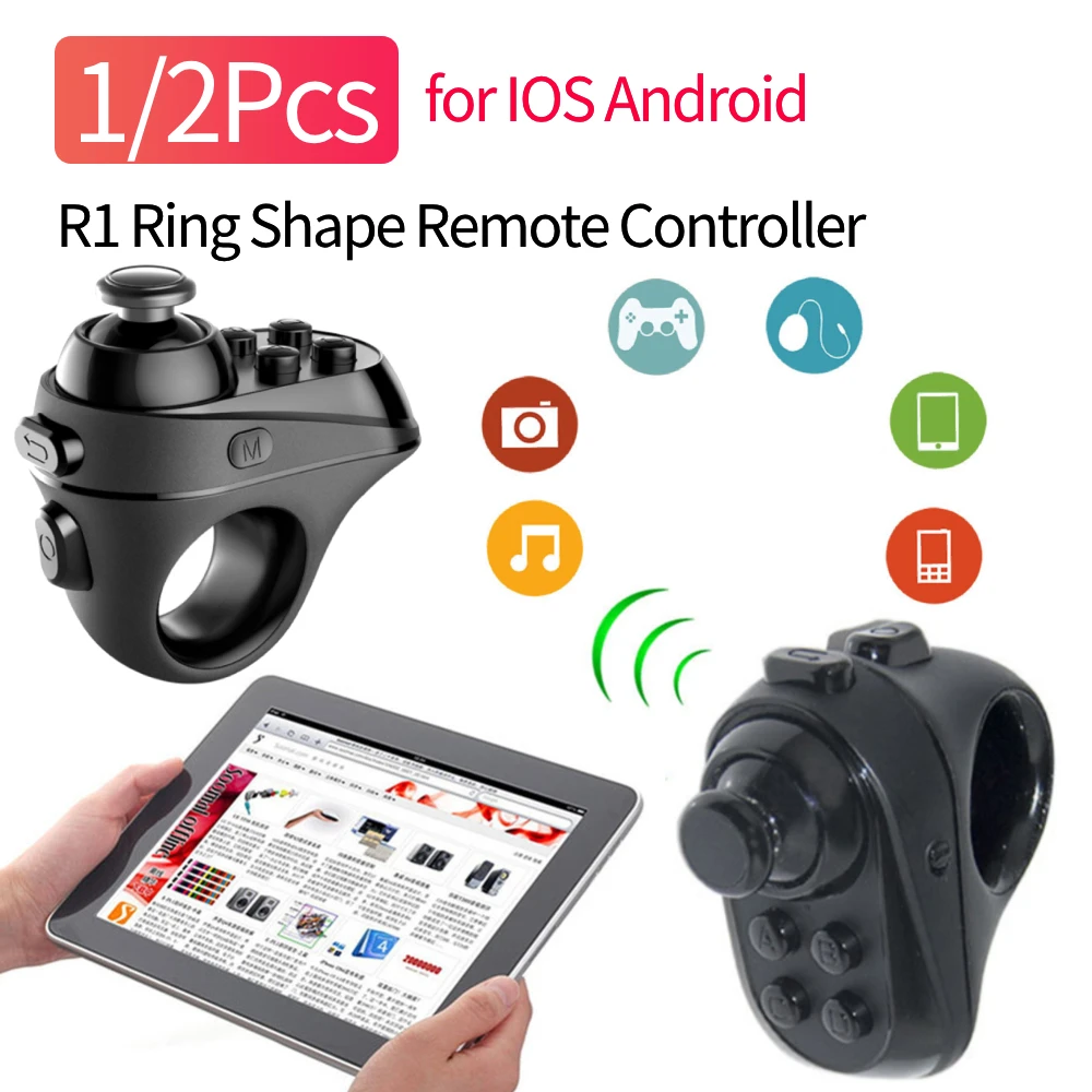 

1/2Pcs R1 Ring Shape Bluetooth-compatible VR Remote Controller Wireless Gamepad for iPhone Android Phone VR Headset