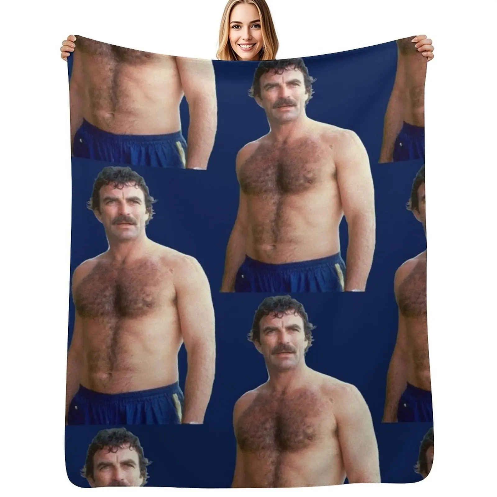 

Tom Selleck Throw Blanket Cozy Warm Blanket for Bed Room Decor