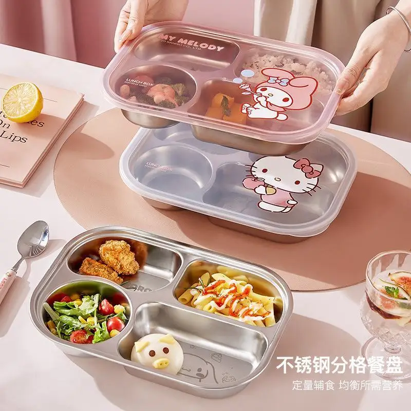 

Cute Cartoon Sanrios Hello Kittys My Melody Tableware Lunch Box Good-Looking Portable High-Capacity Lunch Box Fashion Gift