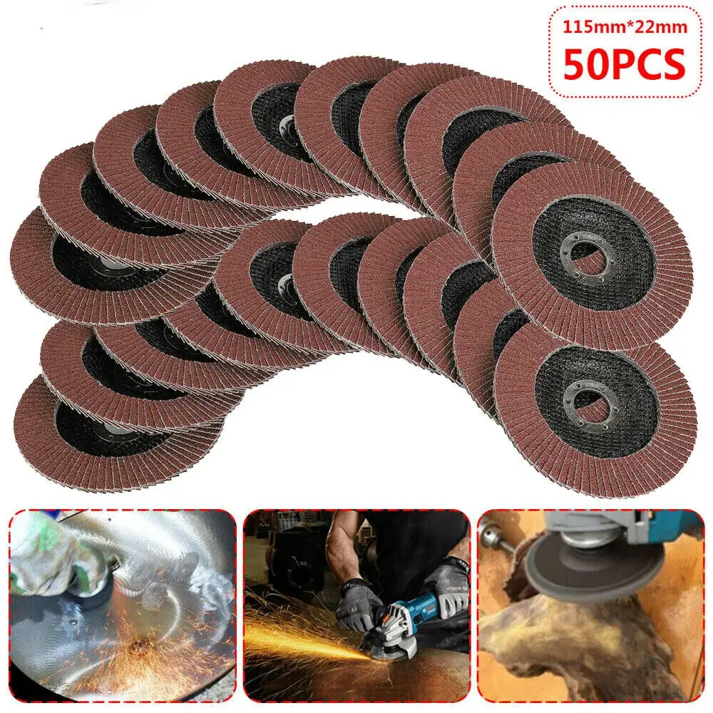 50pcs Angle Grinder Metal Polishing Wheel Premium Flap Disc FLAP GRINDING SANDING DISCS 115mm 4.5