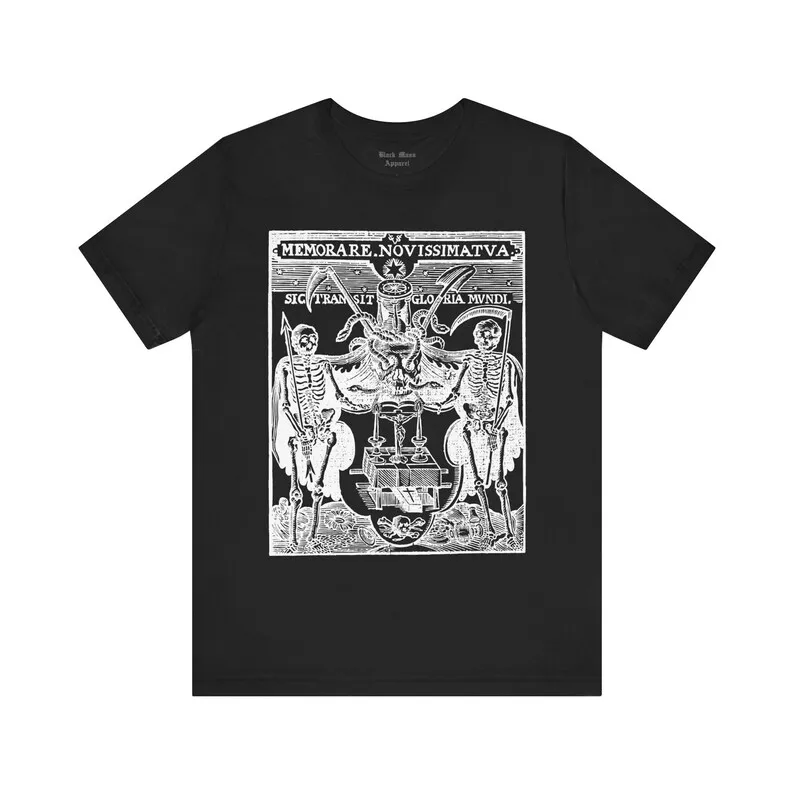 Be Mindful of Thy Last End, Christoffel Van Sichem Art, Medieval Woodcut Shirt, Danse Macabre T-shirt, Creepy Vintage Art