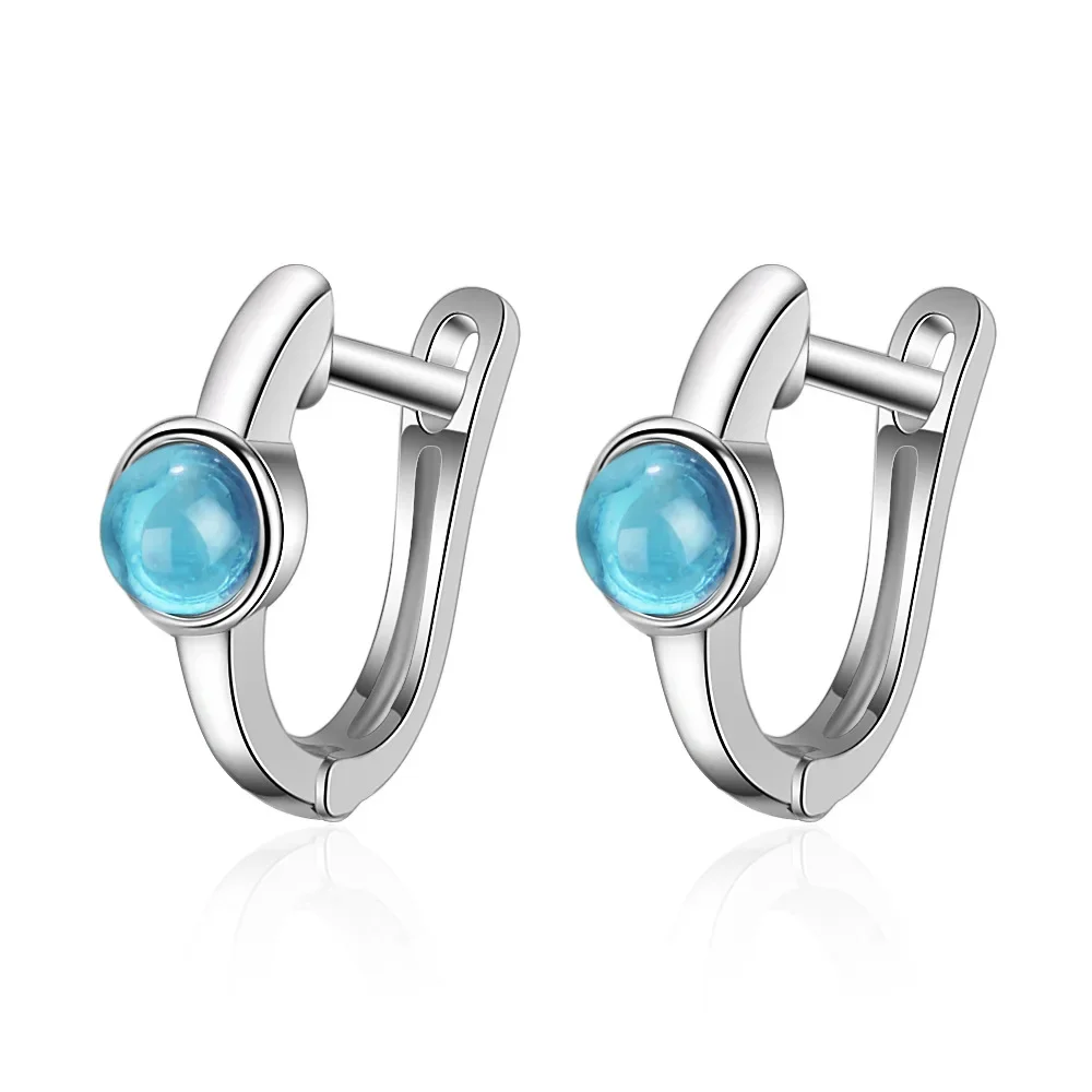 New Arrival Blue Cz Zircon Crystal Earrings 925 Sterling Silver Small Cute Earrings for Women Wedding Jewelry Gifts Pendientes view 3