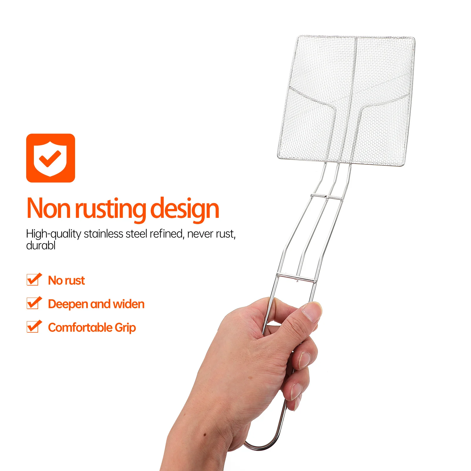 

1Pcs Oil Residue Scoop Square Stainless Steel Filter Spoon Kitchen Cooking Frying Skimmer Practical Colander Mesh