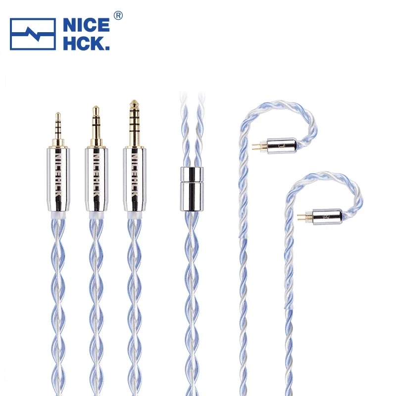 NiceHCK Whitesky HIFI Cable 6N Silver Plated OCC Earphone Upgrade Wire 3.5/2.5/4.4mm MMCX/2Pin for FX15 Phoenixcall Chu II Kima