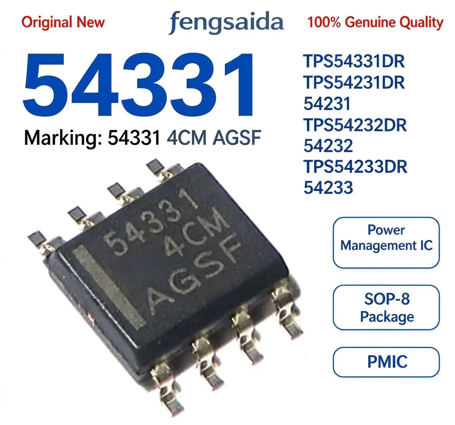 10Pcs TPS54331DR 54331 TPS54231DR 54231 TPS54232DR 54232 TPS54233DR 54233 SOP-8 IC 칩 재고 있음 도매