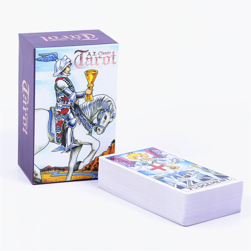 12*7cm A.E. Classic Tarot Deck In Sliding Rigid Gift Box 78 Pcs Original Tarot Cards with Guidebook and Drawstring Pouch