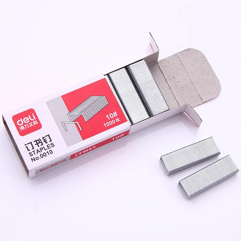 Deli 1000pcs Boxed Small 10# Staples For Mini Stapler School Office Supply Stationery Business Files Binding Tool Student Gift