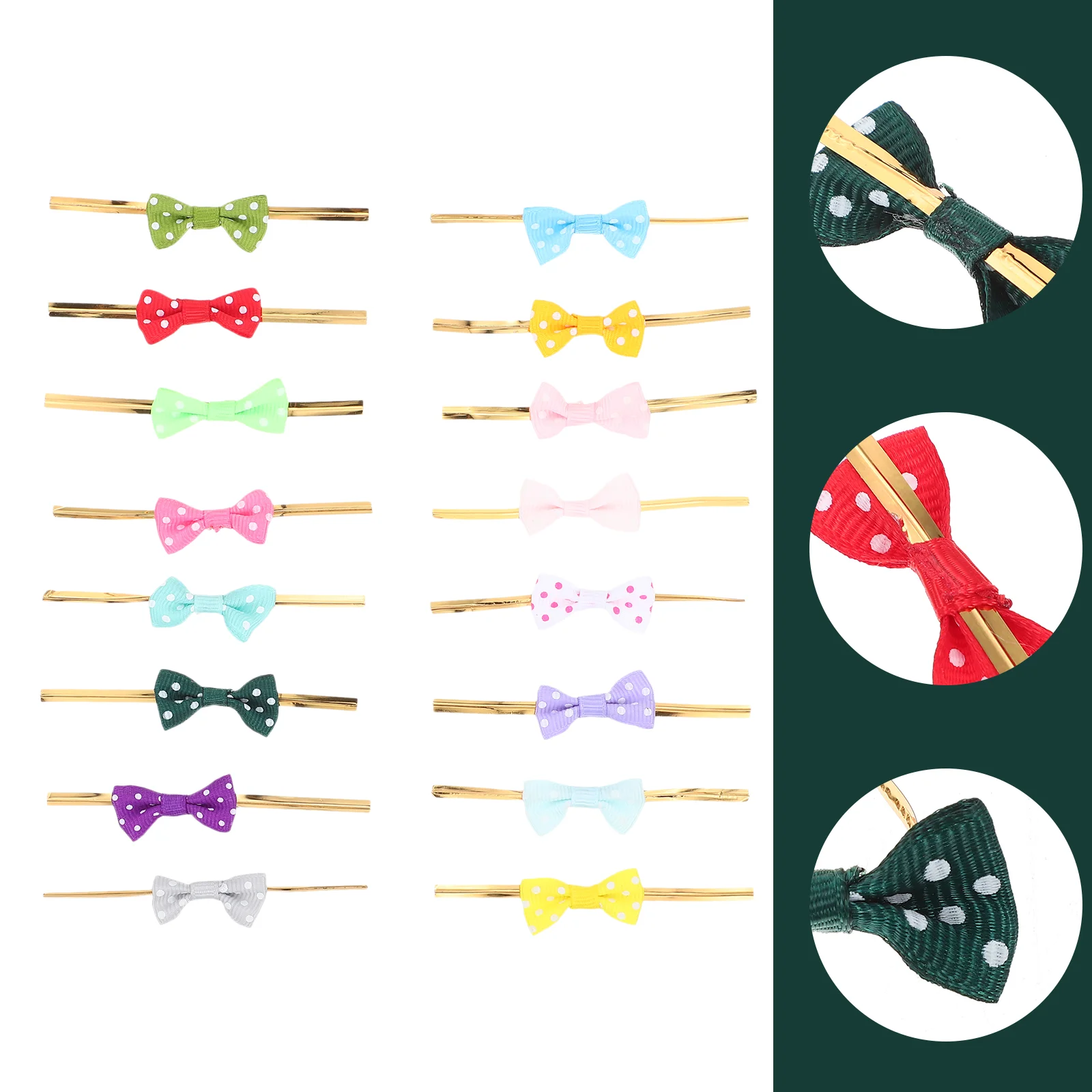 100 Pcs A Little Bit Cable Tie Bow Ribbon Lollipop Sealing Polyester Bowknot Candy Bag Bows