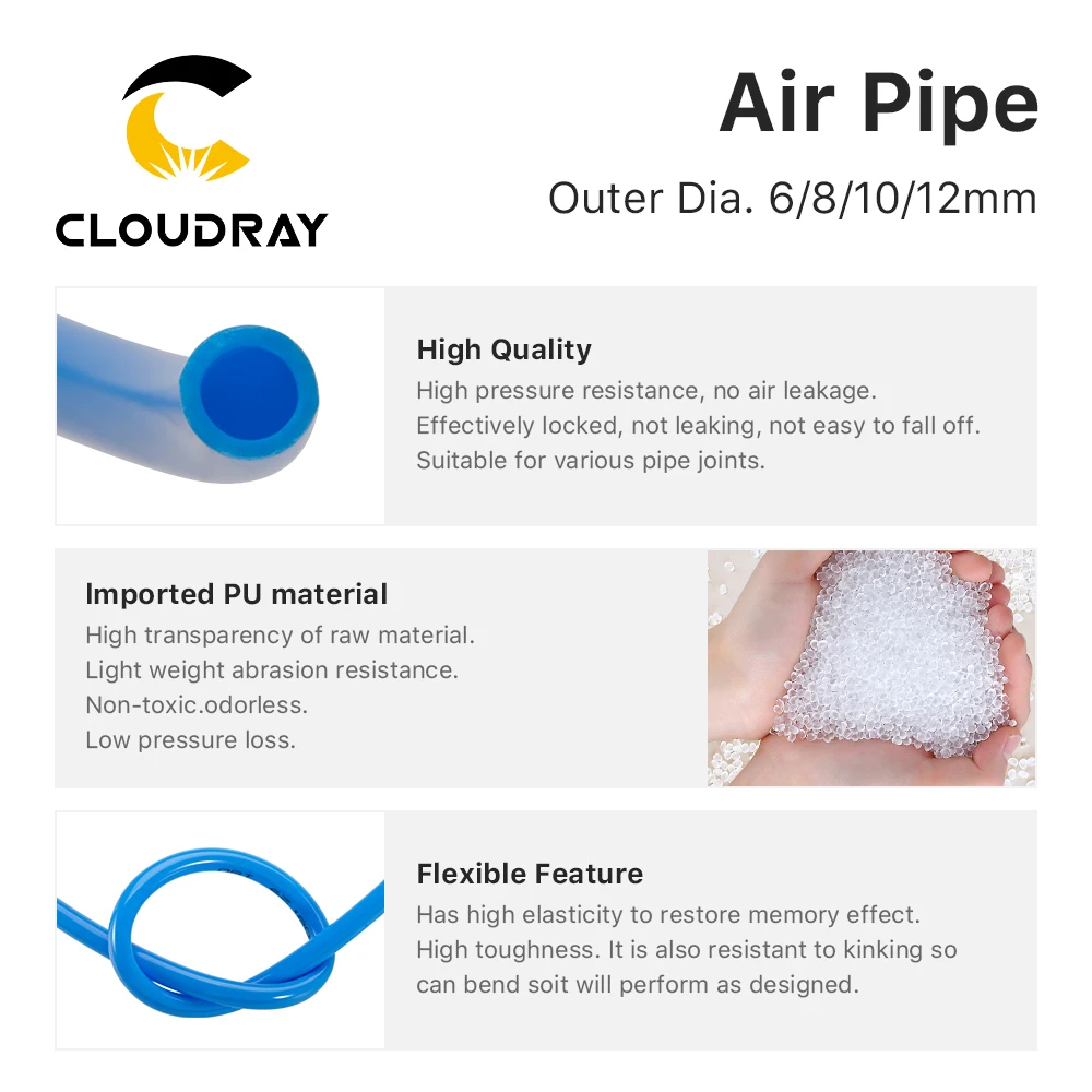 Cloudray Air Pipe Air Hose Outer Diameter 6mm for Air Compressor High Quality