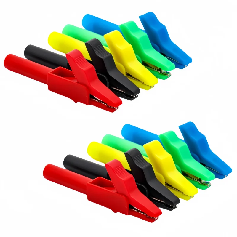 4mm Full Protective Large Current Alligator Clips Crocodile Clamp For Professional Multimeter Red Black Green Blue Yellow