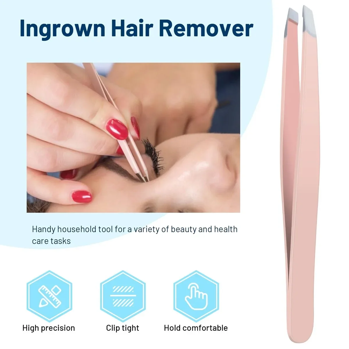 3 pçs pinças removedor de cravo com caixa, pinças de cabelo encravado, extrator de espinha de cravo de precisão, clipes de célula pinças femininas