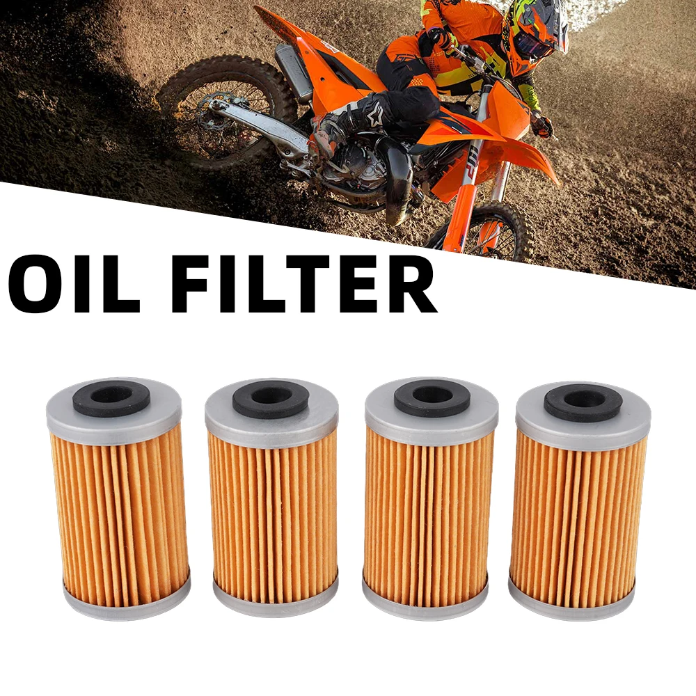 

4Pcs Oil Filter For KTM Duke RC 125 200 390 RC R EXC 250 400 450 SX MXC EXC 520 525 SXC 625 Enduro Factory Supermoto