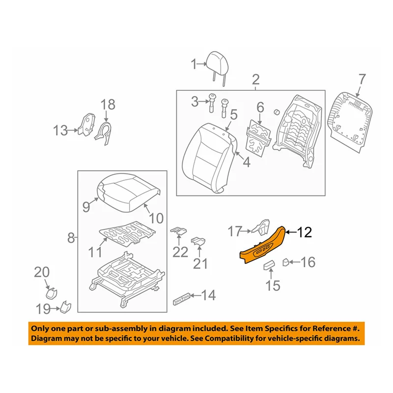 

For Kia Sorento 2010-2015 88160-1U020J7 Left Driver Side Seat Outer Cover Adjustment Switch Guard Beige 881601U020J7 Replacement