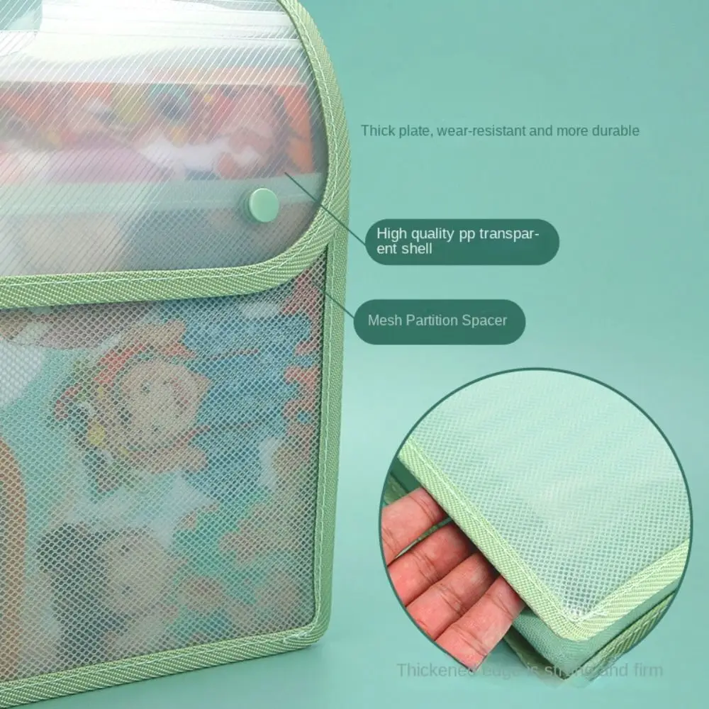 New PP File Pocket Flip Cover Transparent File Bag Portable Large Capacity Document Bag School Office Supplies
