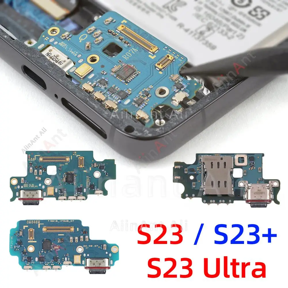 AiinAnt USB Port Charging Board Dock Connector Charger Flex Cable For Samsung Galaxy S23 Ultra Plus S23+ S911N S916N S918N 5G