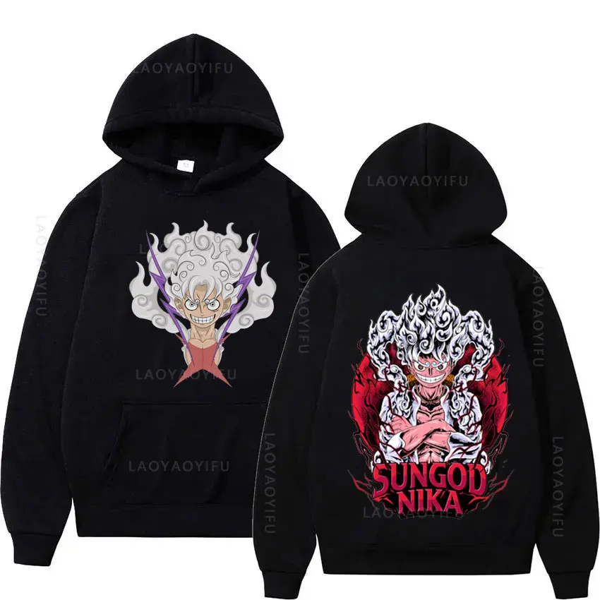 Sweat à capuche Anime japonais pour hommes, sweats à capuche graphiques PVD, thème Luffy, vêtements Y2k, nouveau, offre spéciale, Gear 5