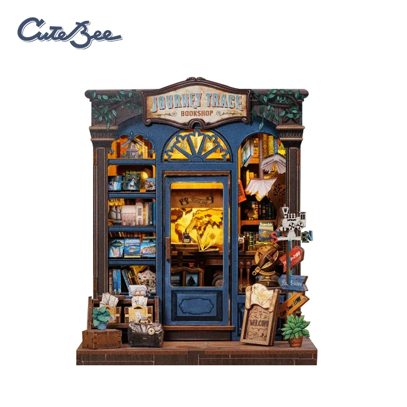 

CuteBee 2025 Hot Sale Dollhouse Miniature Diy Craft Kit 3d Wooden Puzzle Book Nook Kit for Adults