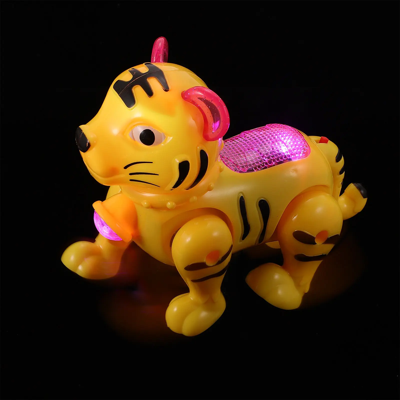 

Electric Walking Tiger Plaything with Music Sound Projection Luminous Adorable Cartoon Design for Kids Hand-Eye Coordination