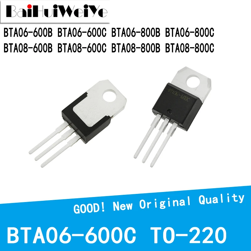 10PCS/LOT BTA06-600B BTA06-600C BTA06-800B BTA06-800C BTA08-600B BTA08-600C BTA08-800B BTA08-800C TO-220 New Good Quality Chipse