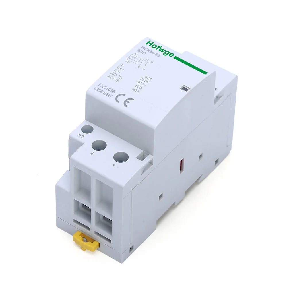 HCH8s-63 Contactor doméstico 2P 40A 63A 2NO o 2NC 1NO1NC 24V 110V 220V Contactor automático Tipo carril Din