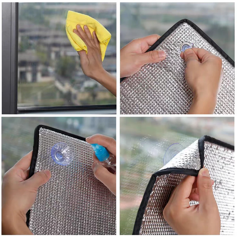 Household Window Sunshades Anti-UV Aluminum Foil Shading Screen Sunshine Room Shading Board Keep Warm Film Balcony Privacy Pad