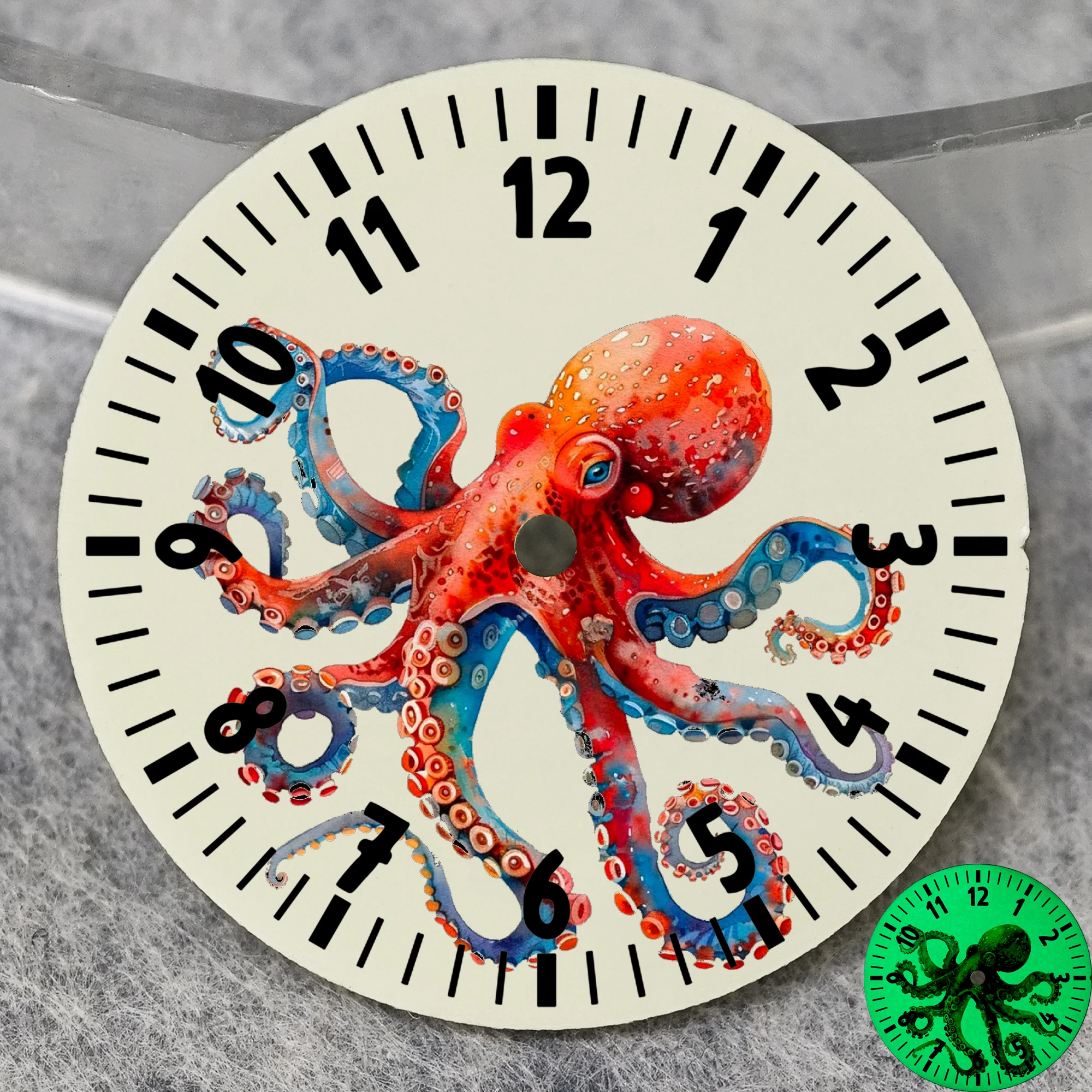 28.5mm NH35 Dial Octopus dial with full luminous design suitable for NH35 movement