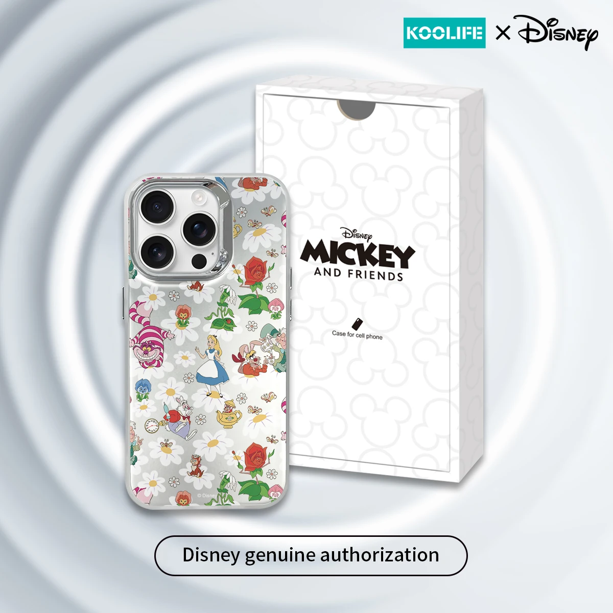 Koolife Alice in Wonderland - Daisy Disney Genuine Authorized Mobile Phone Protective Case for iPhone 11 12 13 14 15 16 Pro Max