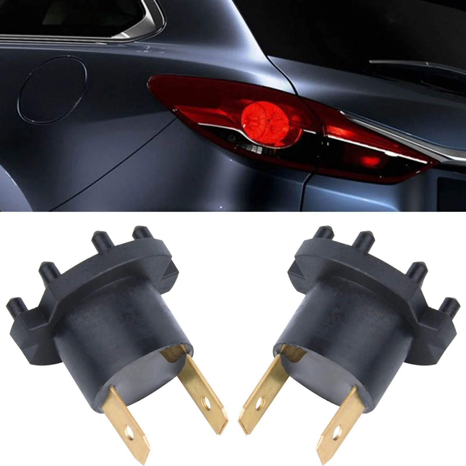 1 Pair of Headlight Socket Bulb Holder Adapter for Mazda 3 5 Kawasaki Aprilia B28V510A3
