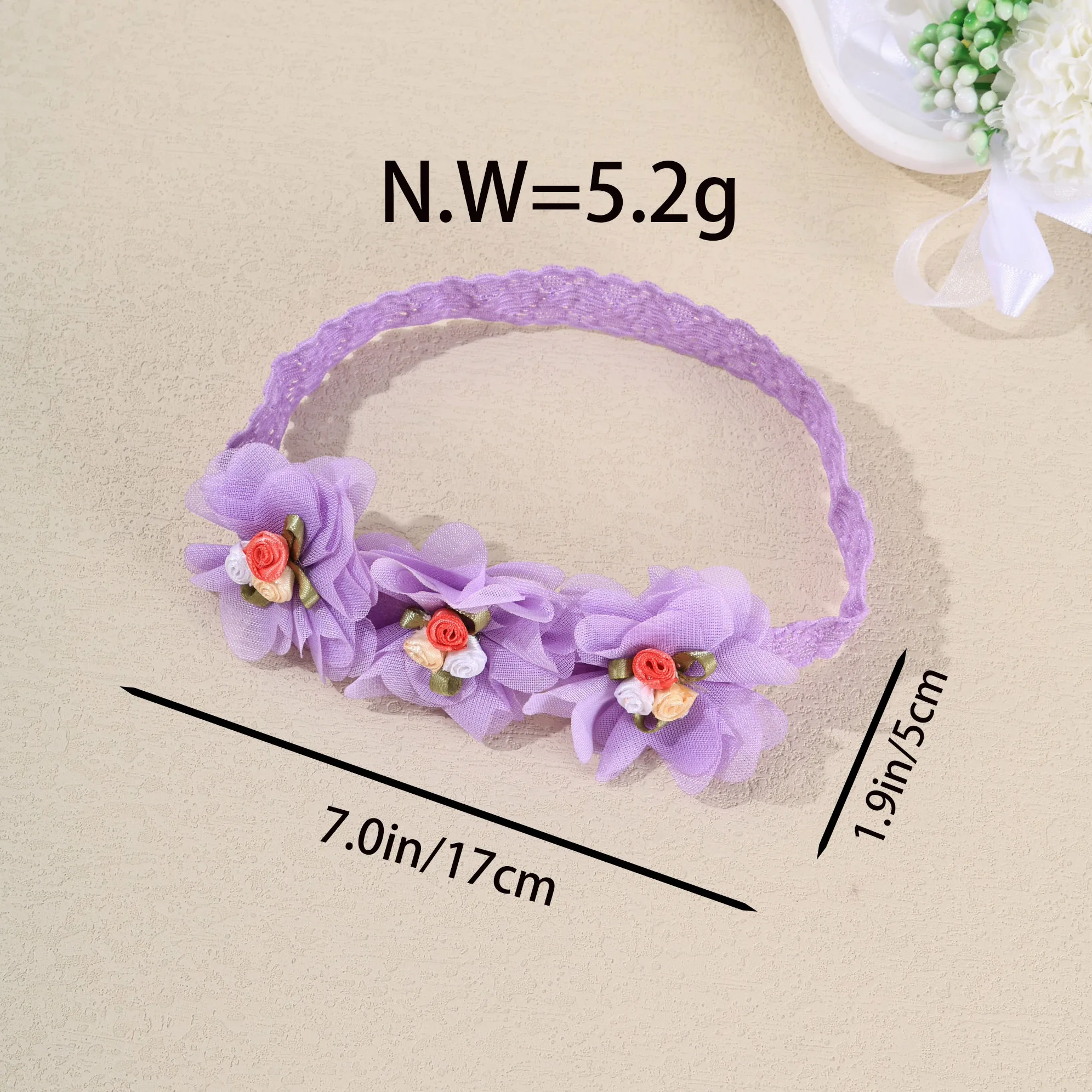 طفلة عقال لطيف مطاطا زهرة طفل رباط شعر الاطفال أغطية الرأس النايلون لينة الوليد العصابات الشعر الأطفال إكسسوارات الشعر #4