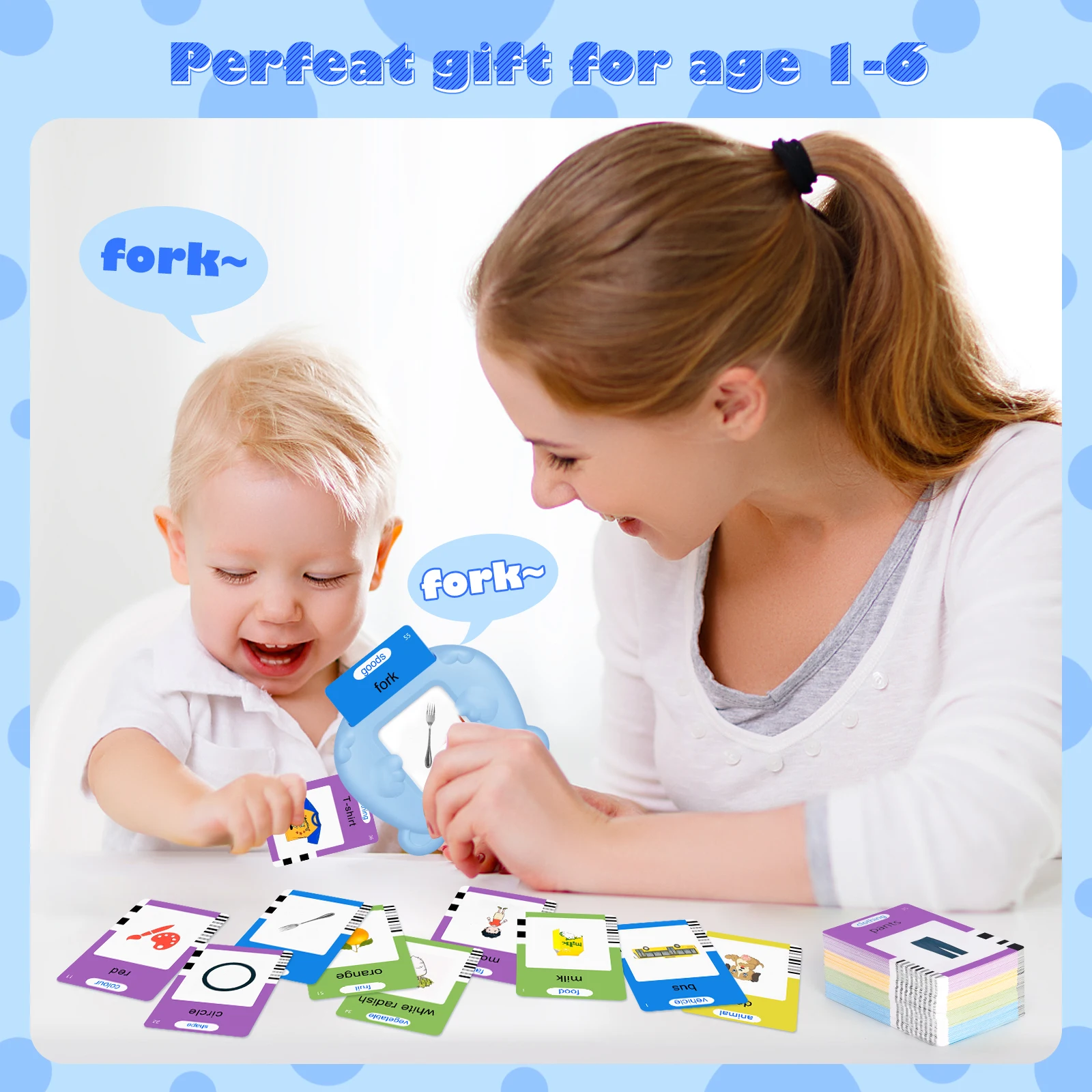 Flash Card per l'educazione precoce Giocattoli per l'apprendimento nootropico Tutti in inglese Flashcard parlanti per i più piccoli Regalo per macchine elettroniche per bambini