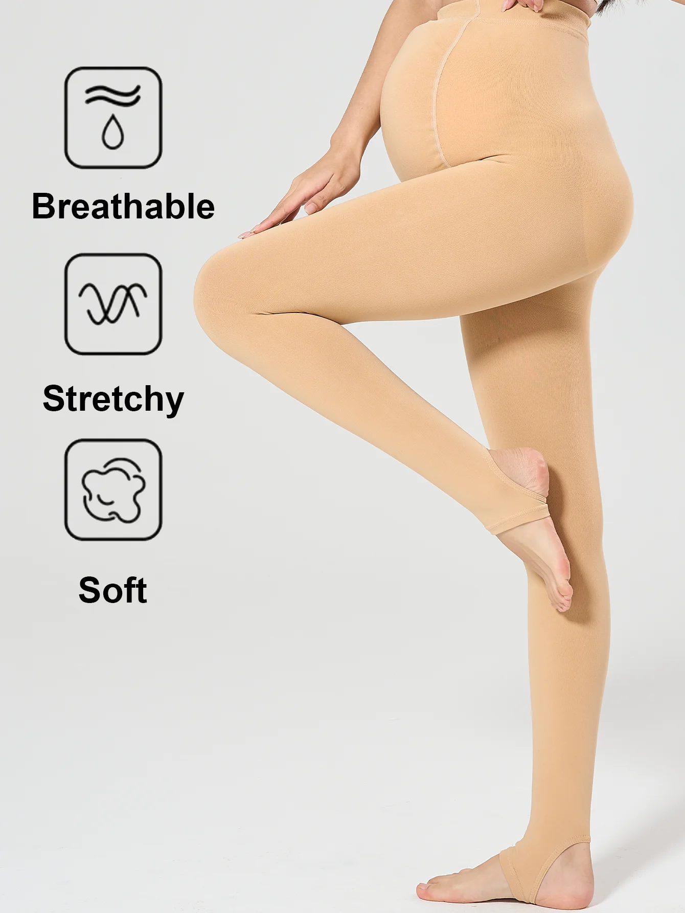 

1 шт., женский регулируемый ремешок цвета кожи, поддержка живота, дизайн ног, толстый стиль на флисовой подкладке, высокоэластичный, не плотный