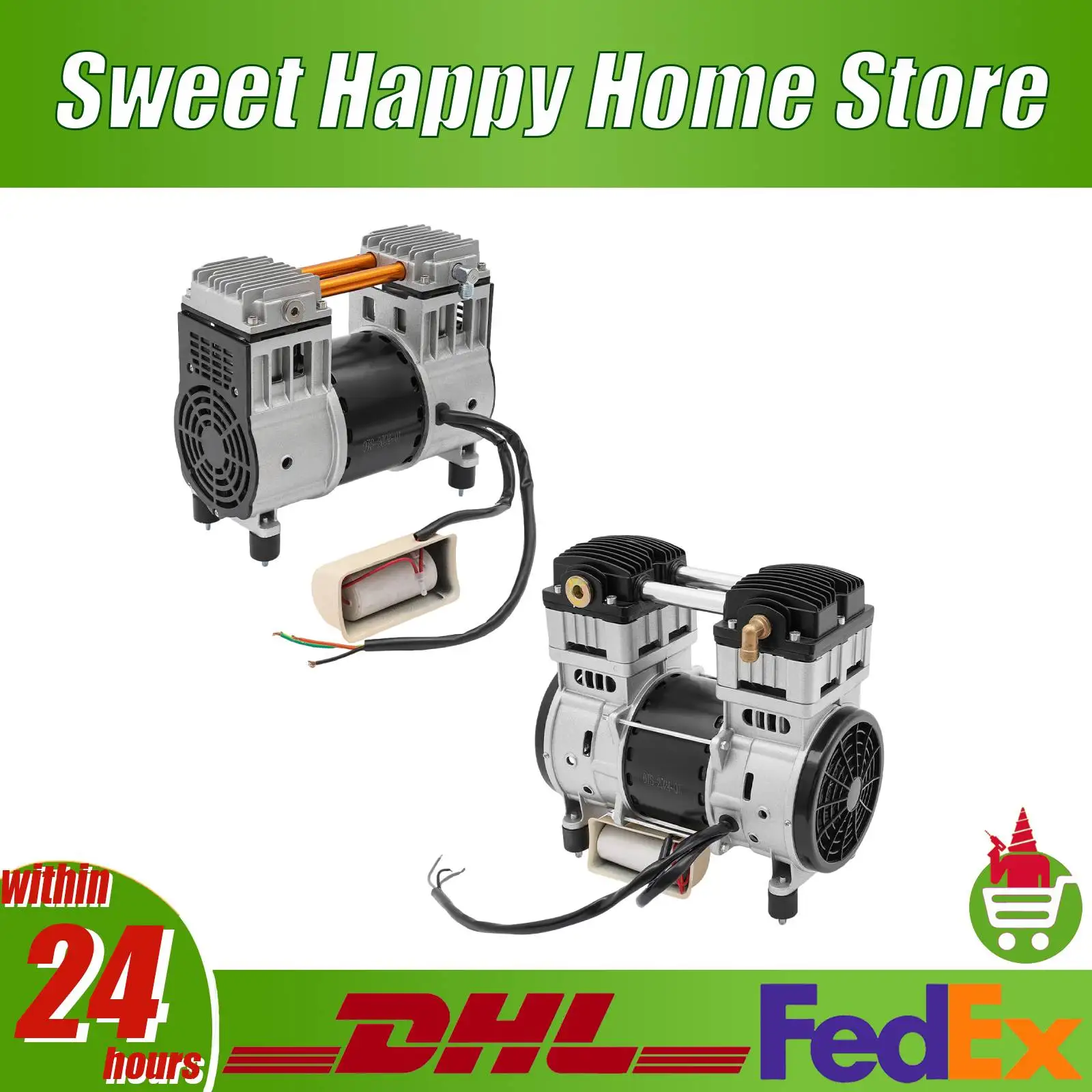 Luftkompressor-Pumpenkopf 980W/1500W Reinkupfermotor 220V 140L/Min Pumpenkopf mit Schalldämpfern für Industrie- und Heimgebrauch