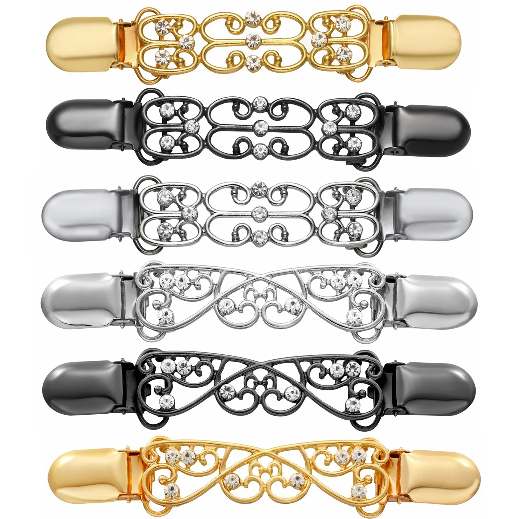 Clips para suéter Vintage, faja trasera Retro, chal, cárdigan, cuello, Clip para apretar vestido, pantalón, tensor de cintura para mujeres y niñas, ropa