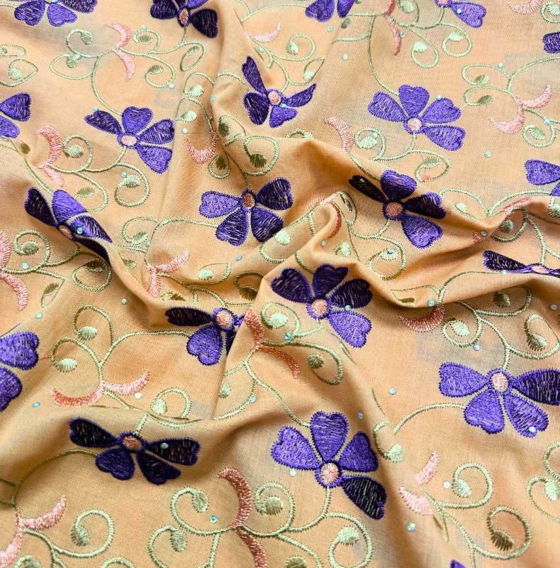 

Simple Swiss Voile Lace Fabric 5 Yards Branch Embroidery Rhinestone High Quality Tulle Cotton Net Lace For Sewing Wedding Dress