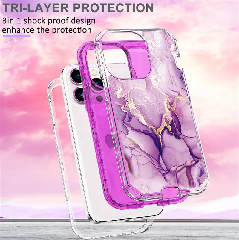 Plating Marble Phone Case for iPhone 16 14 13 11 12 15 XS XR 6 7 8  Pro Max Plus Heavy Duty Shockproof Protective Luxury Cover