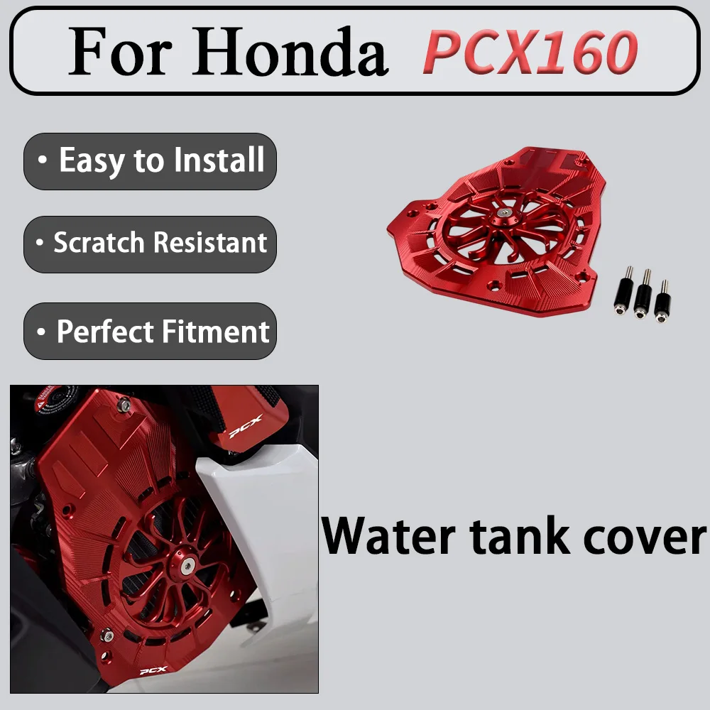 For Honda PCX160 Aluminum Alloy Water Tank Decorative Protective Cover Precision Mold-Fit Radiator Contour to Reduce Damage
