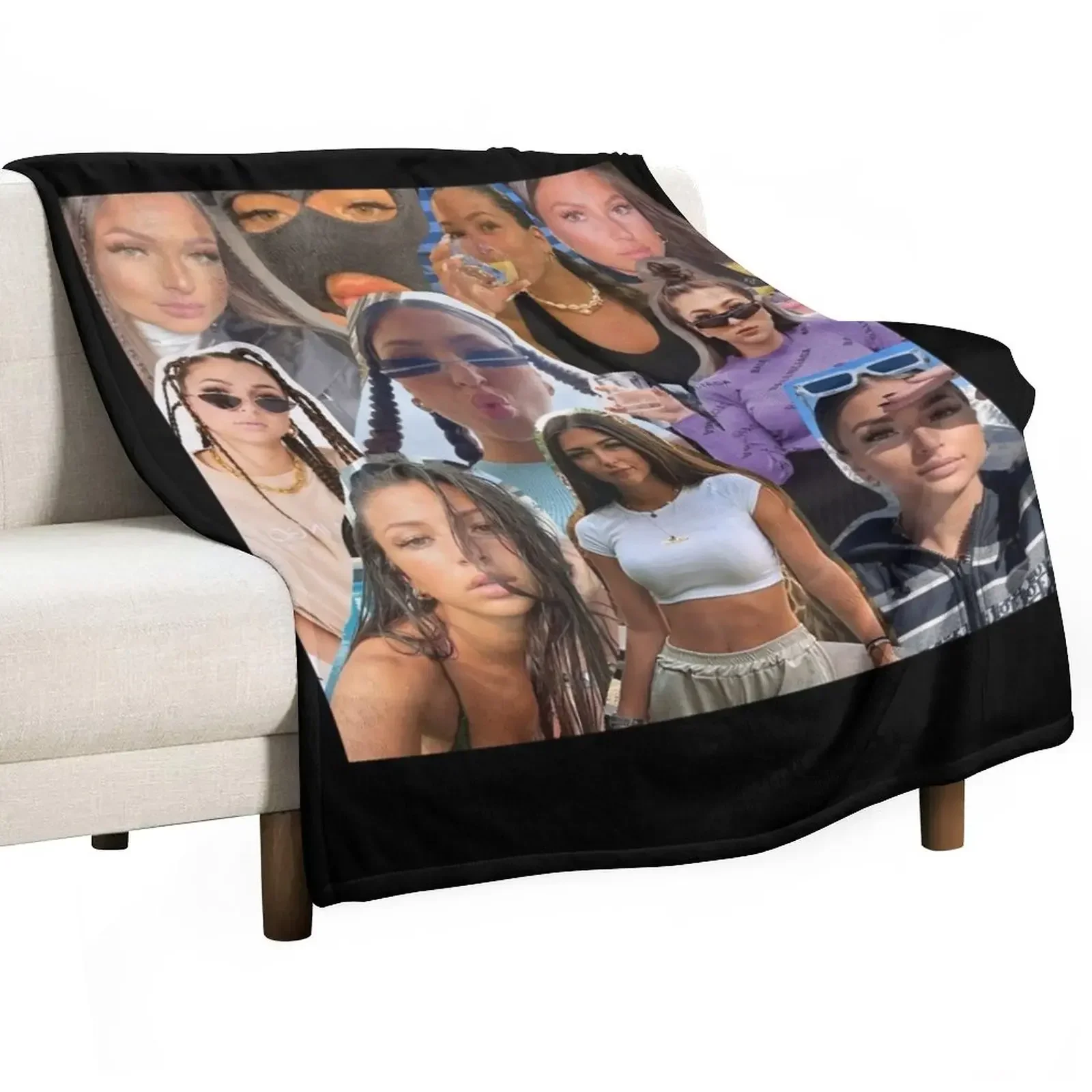 Eva Queen Collage Throw Blanket Soft Big Shaggy Blankets