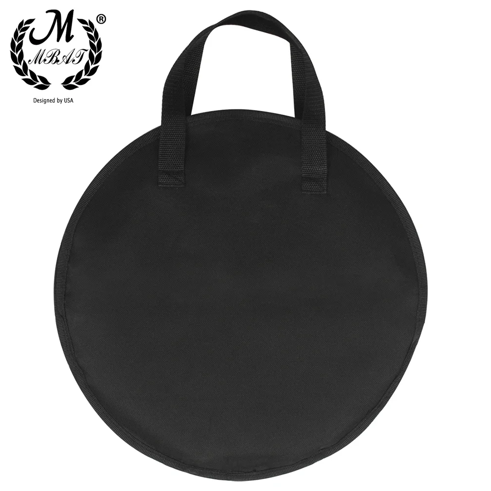 M MBAT 10Inch Oxford Cloth Dumb Drum Practice Mat Storage Bag Tote Bag Black Portable Drum Bag Percussion Instrument Accessories