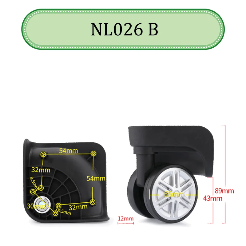 Suitable For Baixiang NL026 Universal Wheel Trolley Case Wheel Replacement Luggage Pulley Sliding Casters Wear-resistant Repair