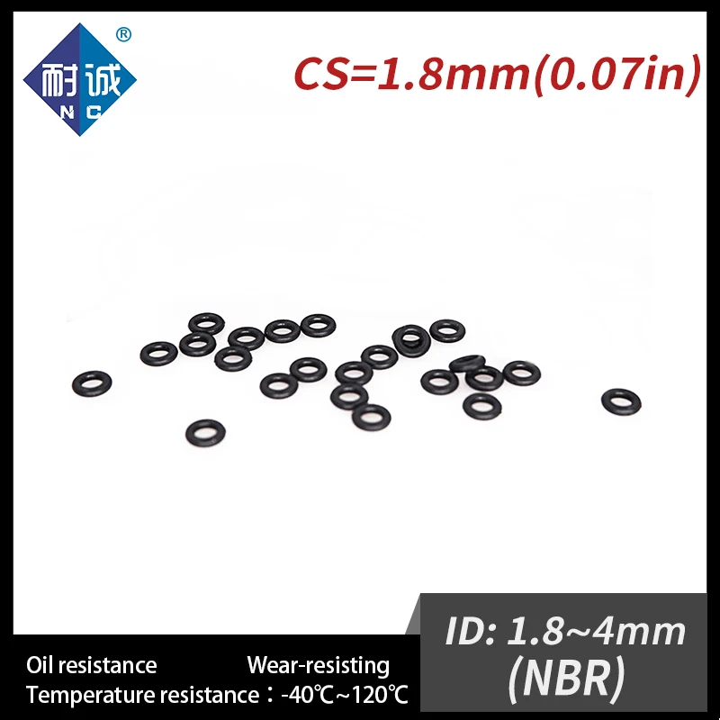 

Уплотнительное кольцо из нитриловой резины 50 шт./лот, черный NBR CS 1,8 мм ID 1,8/2/2.24/2.5/2.8/3.15/3.55/3*75/4 мм, уплотнительное кольцо, прокладка, маслостойкая